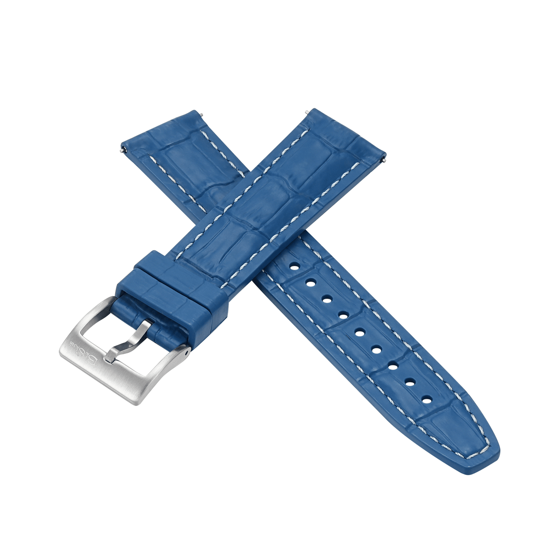 Croc Rubber - Blue with White - BluShark Straps