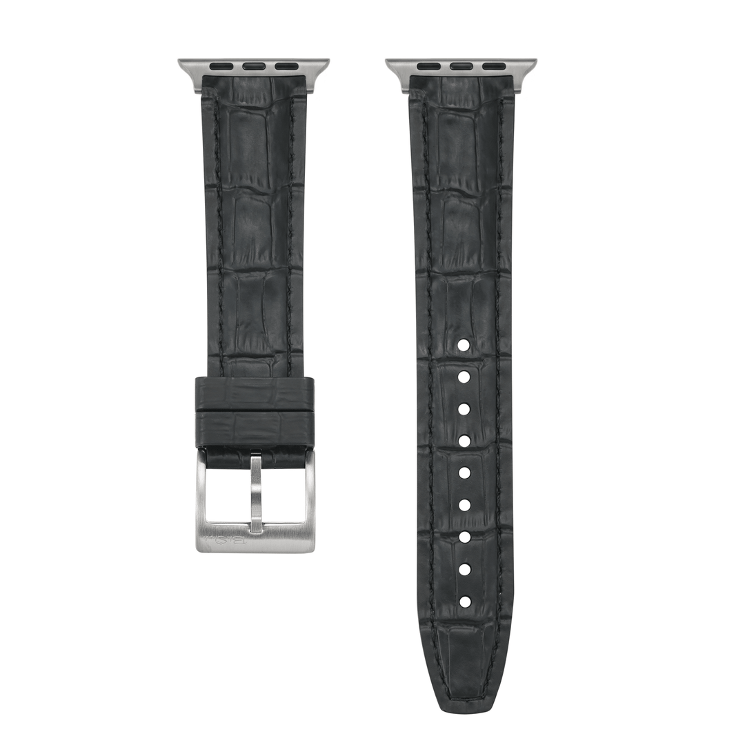 Croc Rubber - For Apple Watch - Black with Black - BluShark Straps