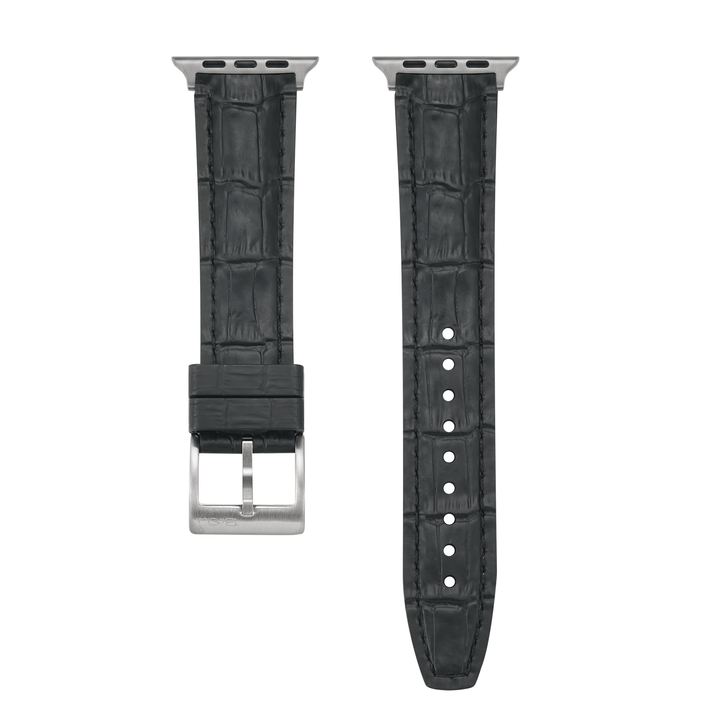 Croc Rubber - For Apple Watch - Black with Black - BluShark Straps