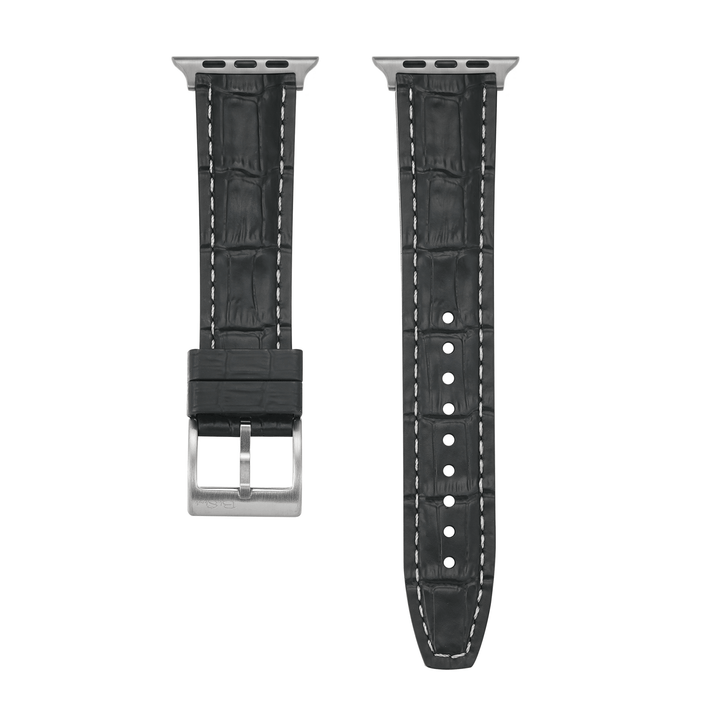 Croc Rubber - For Apple Watch - Black with White - BluShark Straps