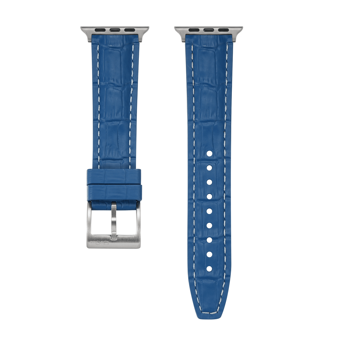 Croc Rubber - For Apple Watch - Blue with White - BluShark Straps