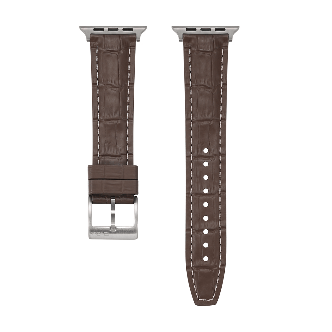 Croc Rubber - For Apple Watch - Brown with White - BluShark Straps