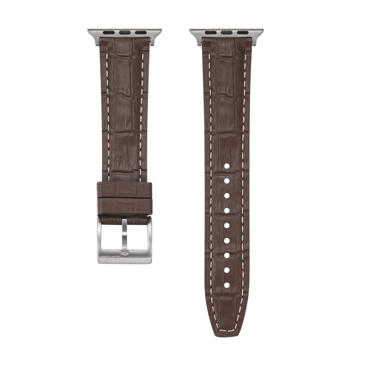 Croc Rubber - For Apple Watch - Brown with White - BluShark Straps