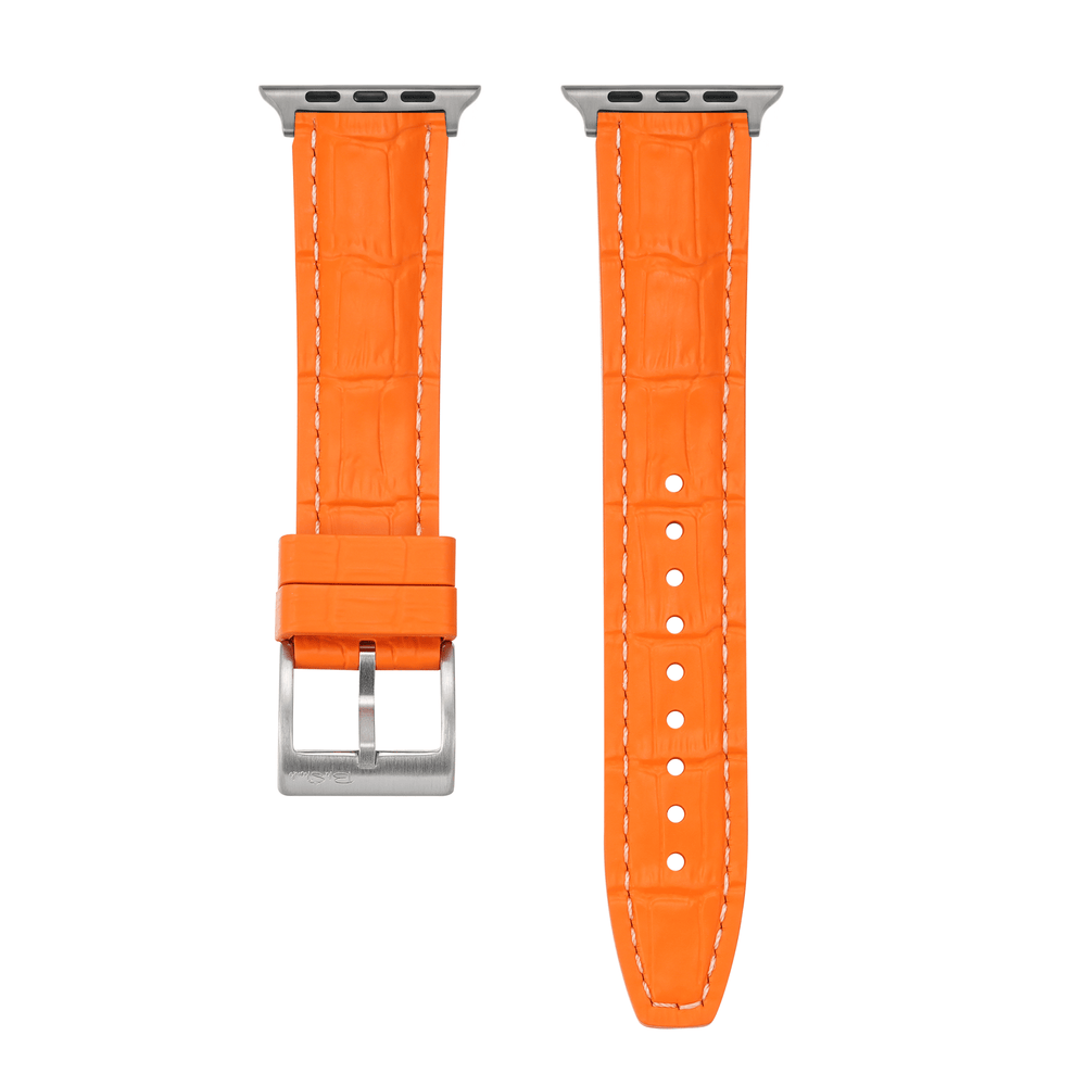 Croc Rubber - For Apple Watch - Orange with White - BluShark Straps