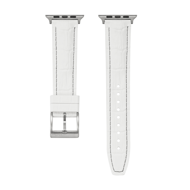 Croc Rubber - For Apple Watch - White with Gray - BluShark Straps