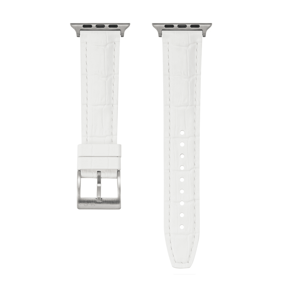 Croc Rubber - For Apple Watch - White with White - BluShark Straps