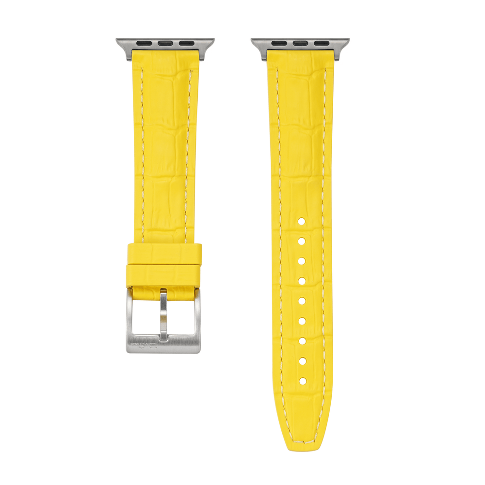 Croc Rubber - For Apple Watch - Yellow with White - BluShark Straps