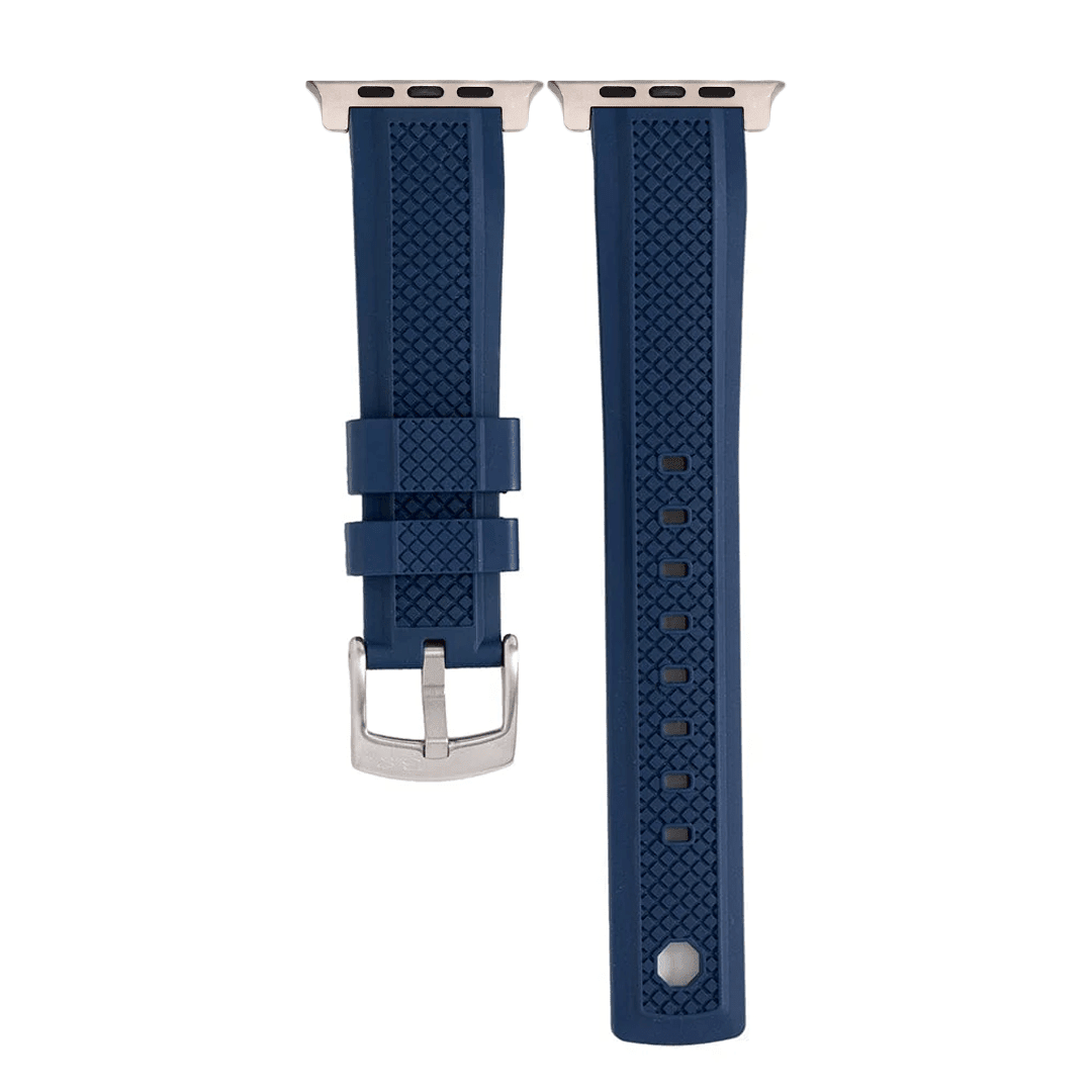 Crosshatch Rubber Band - For Apple Watch ULTRA - Blue - BluShark Straps