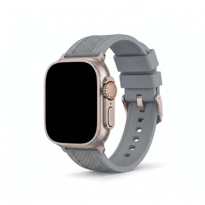 Crosshatch Rubber Band - For Apple Watch ULTRA - Gray - BluShark Straps