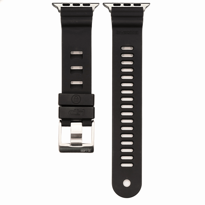 Divecore - American FKM Band - HP Professional Diving Watch Strap - For Apple Watch - Black - BluShark Straps
