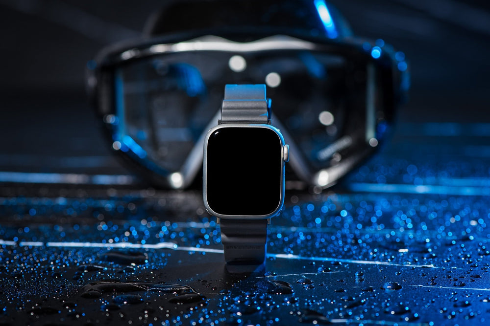 Divecore - American FKM Band - HP Professional Diving Watch Strap - For Apple Watch - Black - BluShark Straps