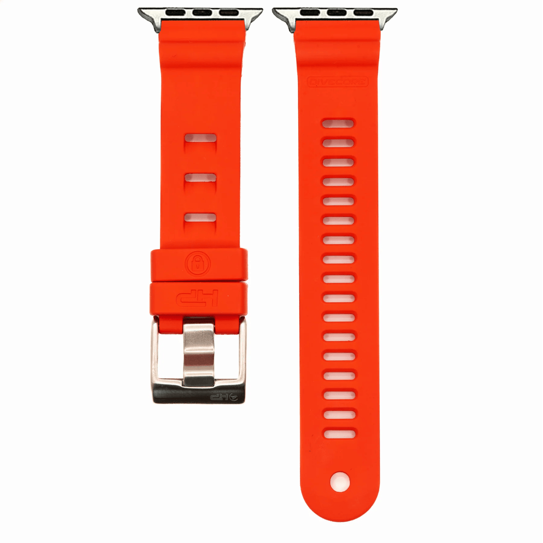 Divecore - American FKM Band - HP Professional Diving Watch Strap - For Apple Watch - Orange - BluShark Straps