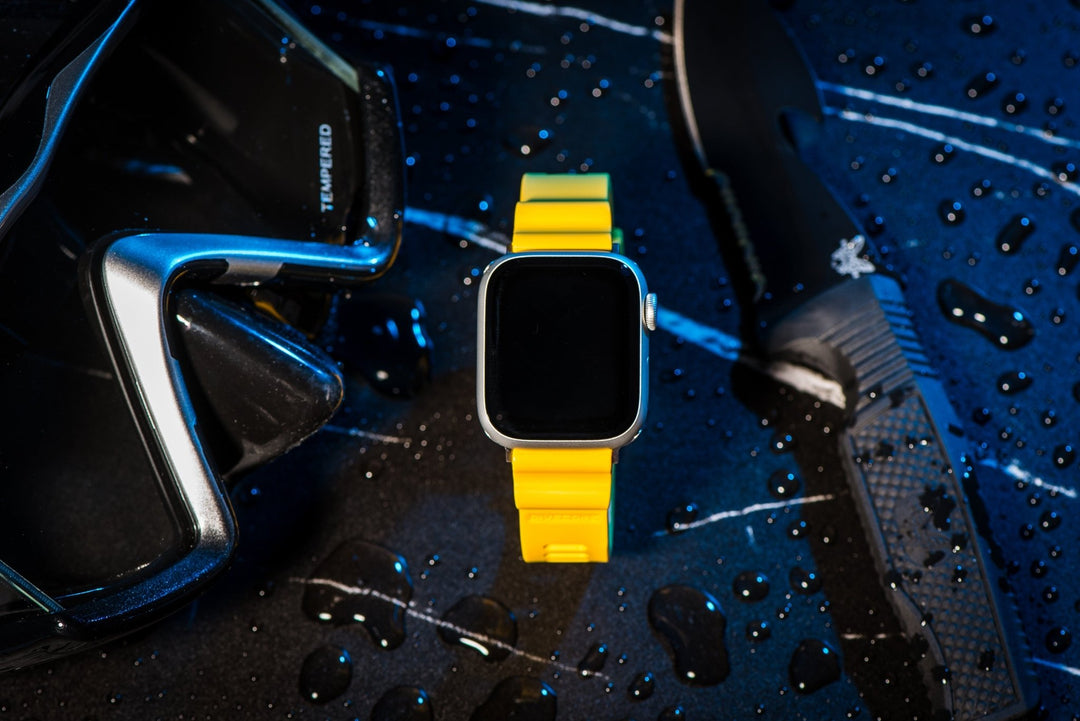 Divecore - American FKM Band - HP Professional Diving Watch Strap - For Apple Watch - Yellow - BluShark Straps