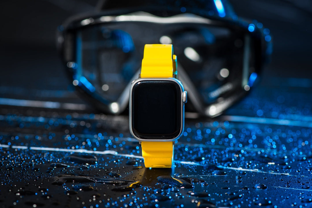 Divecore - American FKM Band - HP Professional Diving Watch Strap - For Apple Watch - Yellow - BluShark Straps