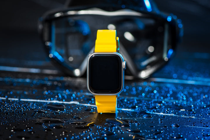 Divecore - American FKM Band - HP Professional Diving Watch Strap - For Apple Watch - Yellow - BluShark Straps