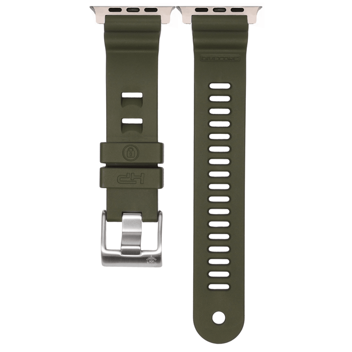 Divecore Band - American FKM - HP Professional Diving Watch Strap - For Apple Watch ULTRA - Olive Green - BluShark Straps