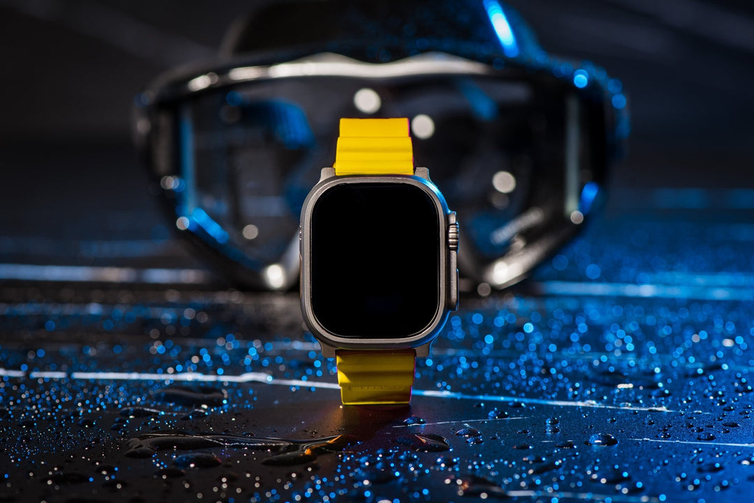 Divecore Band - American FKM - HP Professional Diving Watch Strap - For Apple Watch ULTRA - Yellow - BluShark Straps