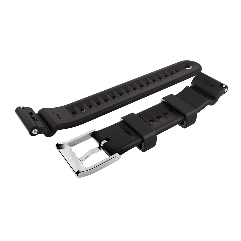 BluShark Straps Divecore - HNBR Rubber - WFL Professional Diving Watch Strap - Black
