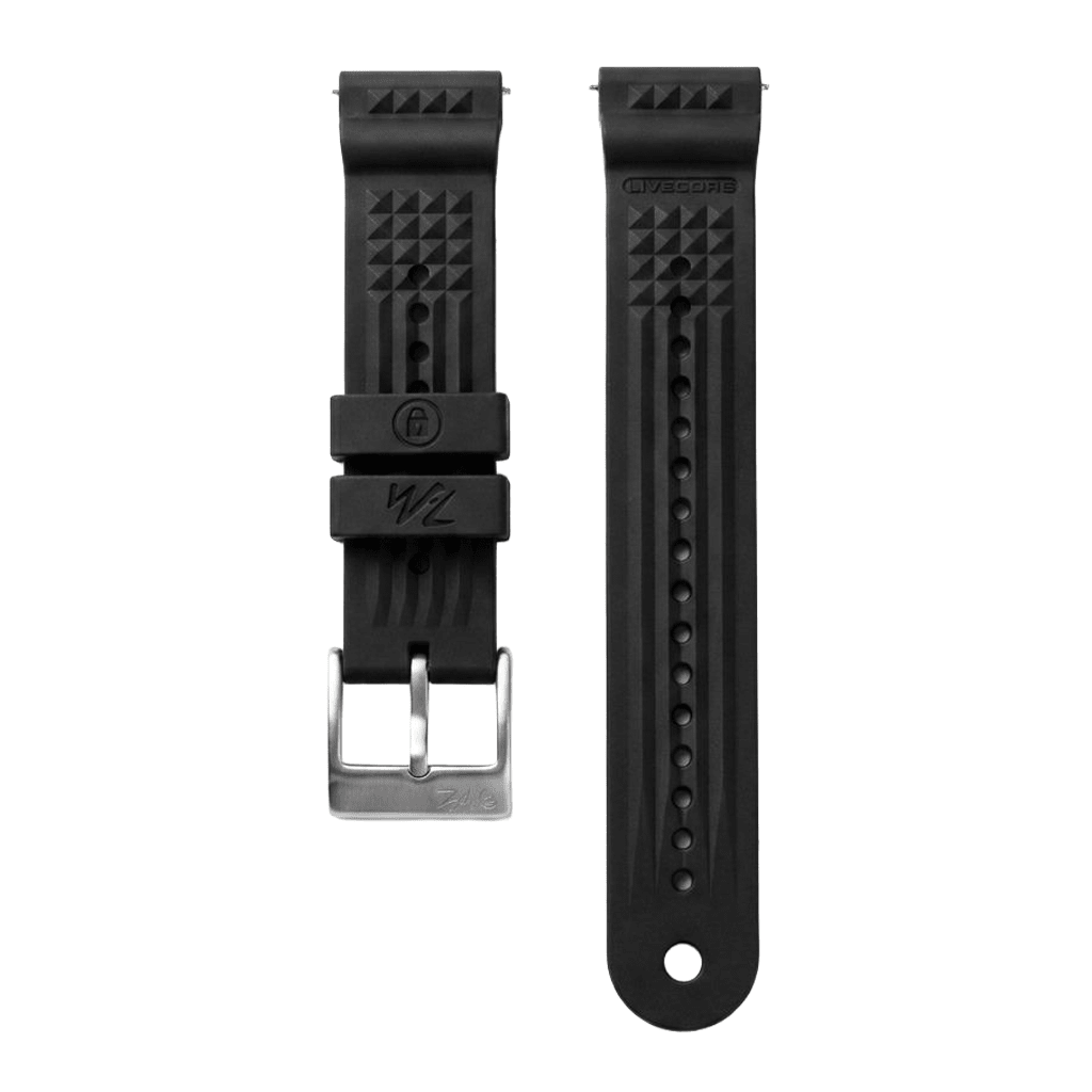 Divecore - HNBR Rubber - WFL Professional Diving Watch Strap - Black - BluShark Straps