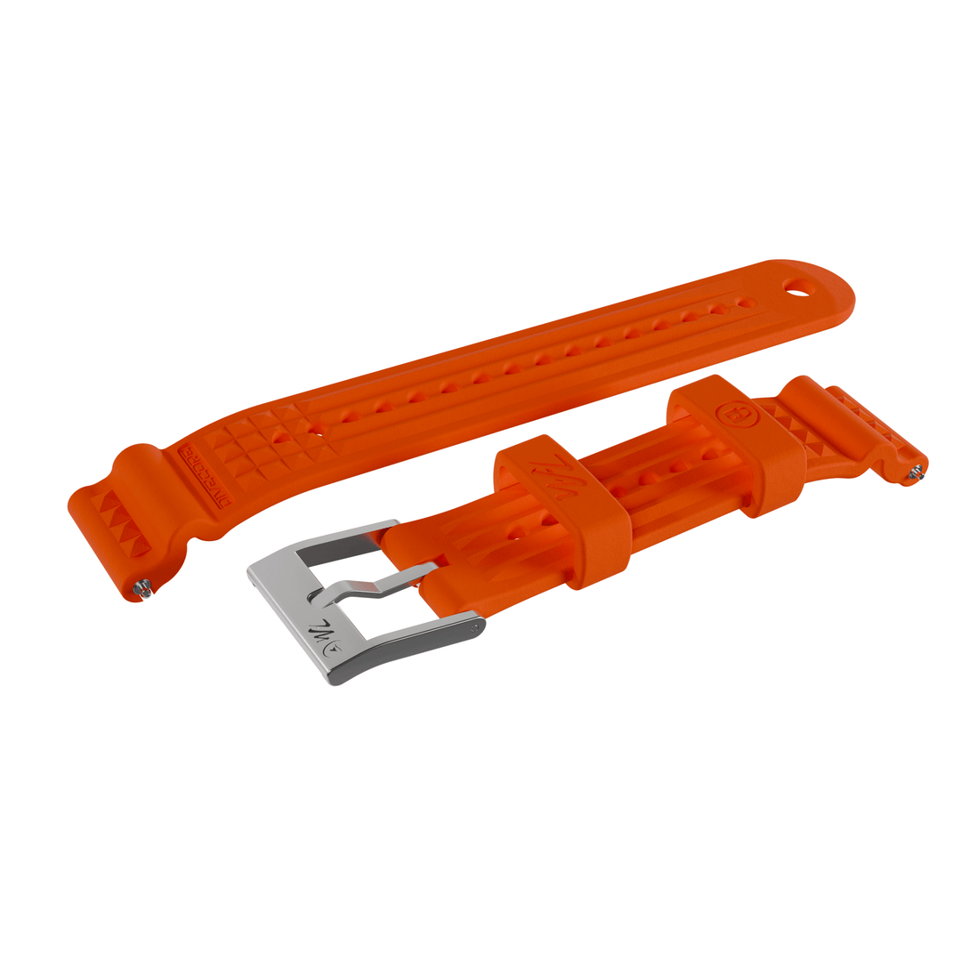 Divecore - HNBR Rubber - WFL Professional Diving Watch Strap - Orange - BluShark Straps