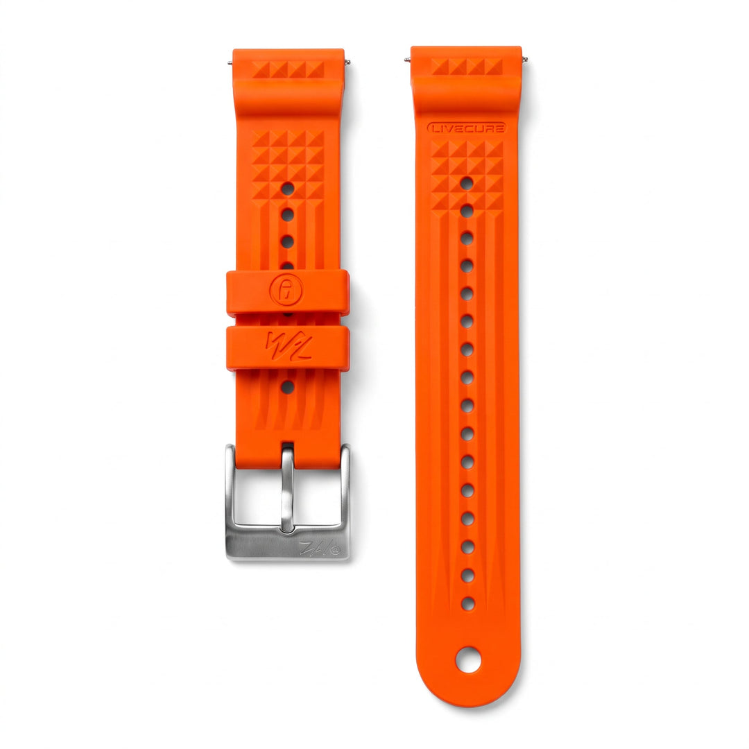 Divecore - HNBR Rubber - WFL Professional Diving Watch Strap - Orange - BluShark Straps