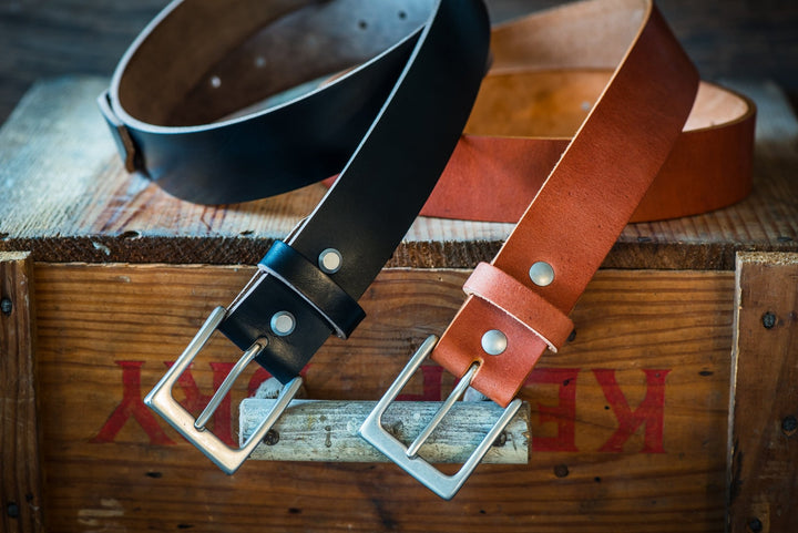Horween Leather Belt – Handmade in USA – Tan - BluShark Straps