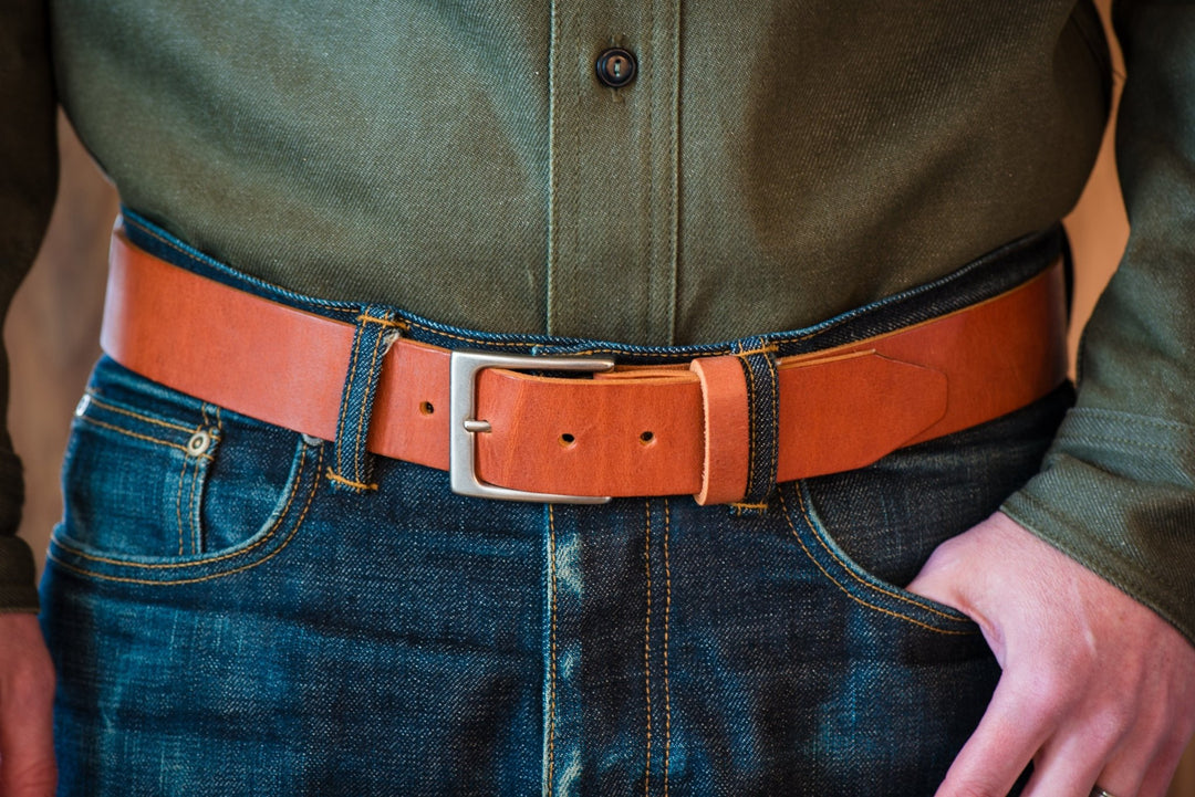 Horween Leather Belt – Handmade in USA – Tan - BluShark Straps