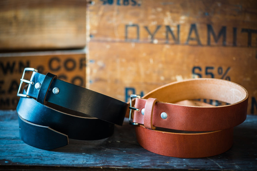 Horween Leather Belt – Handmade in USA – Tan - BluShark Straps