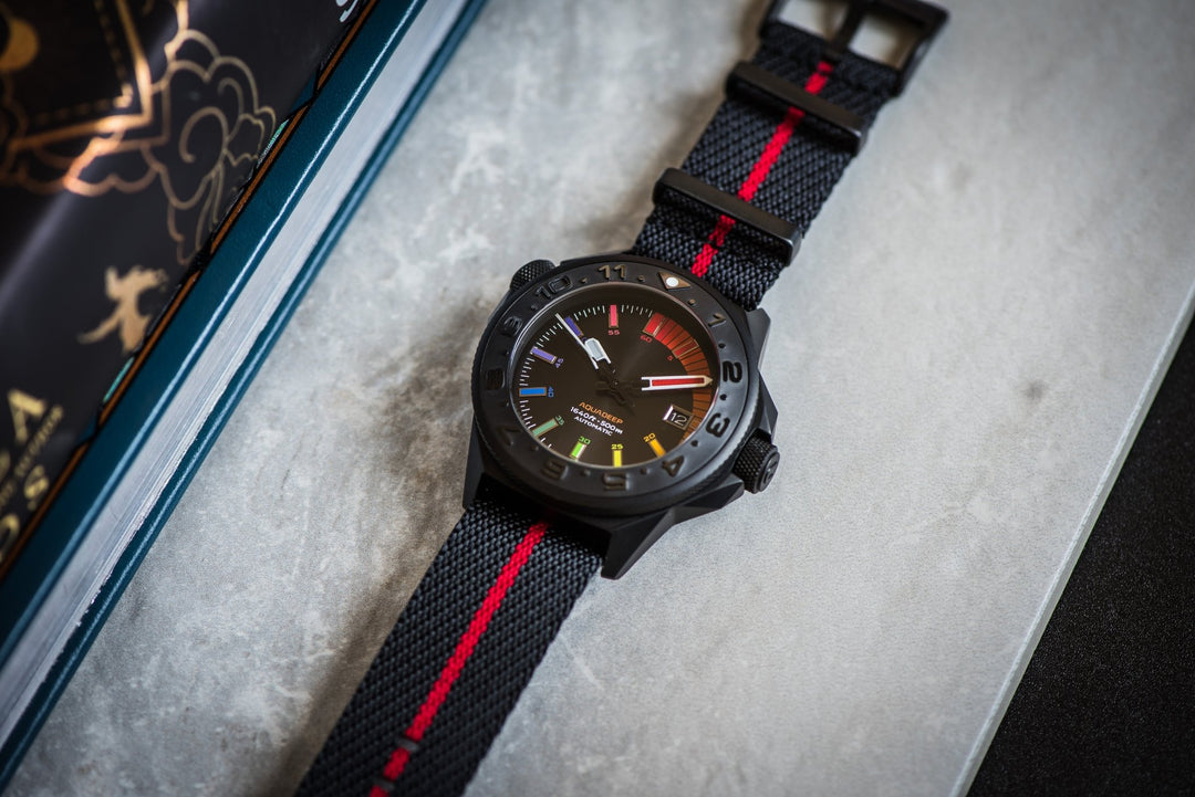 Knit Weave - Black & Red - BluShark Straps