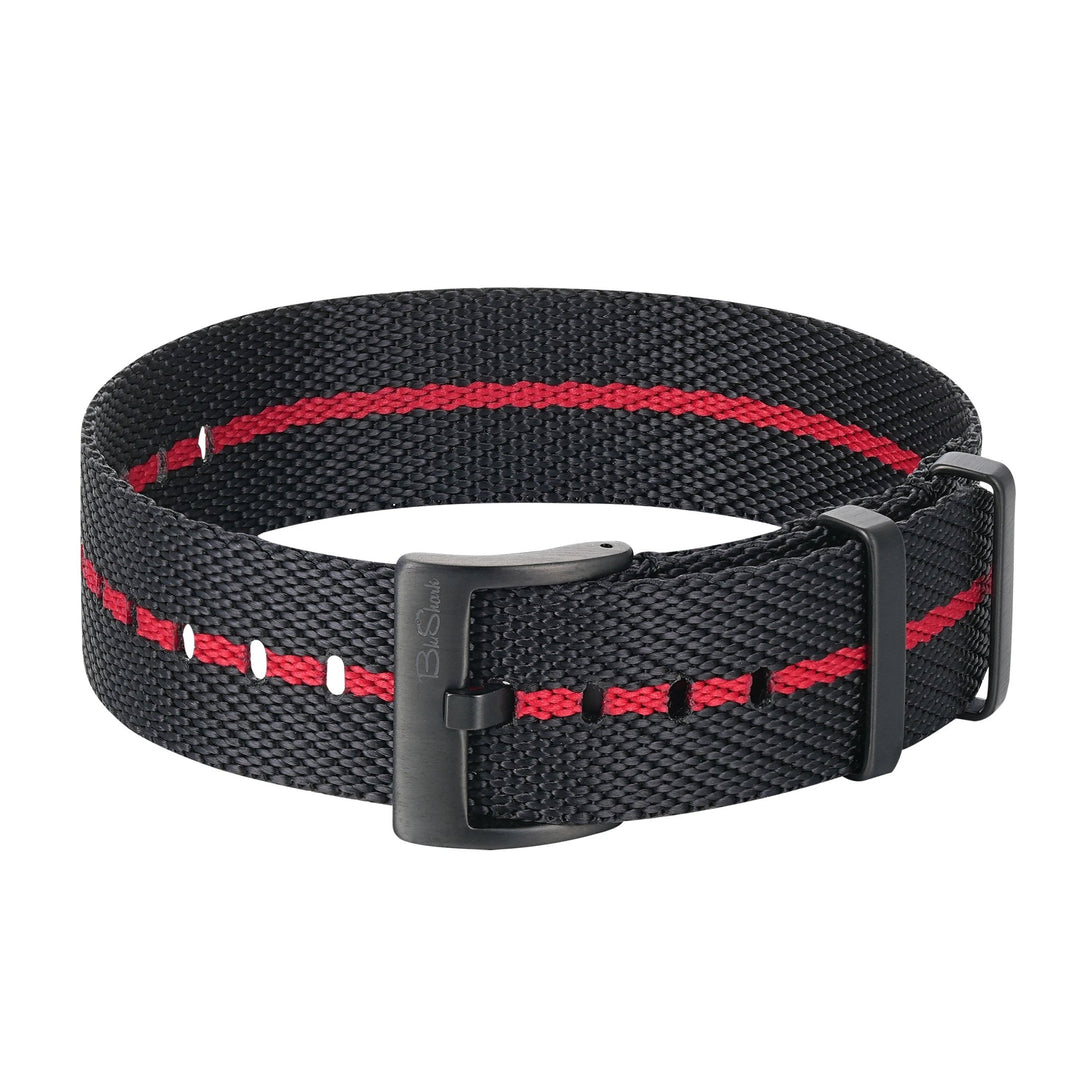 Knit Weave - Black & Red - BluShark Straps