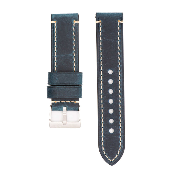 Leather - Border Stitch Blue Jeans - BluShark Straps