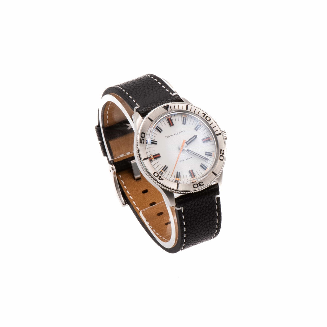 Leather - Contrast Stitch Black with White - BluShark Straps