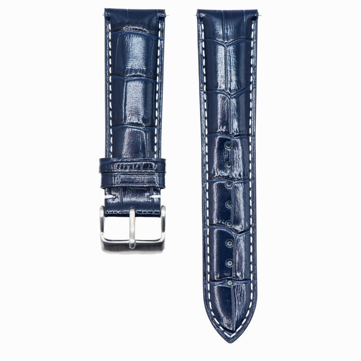 Leather - Crocodile Grain - Berry Blue - BluShark Straps