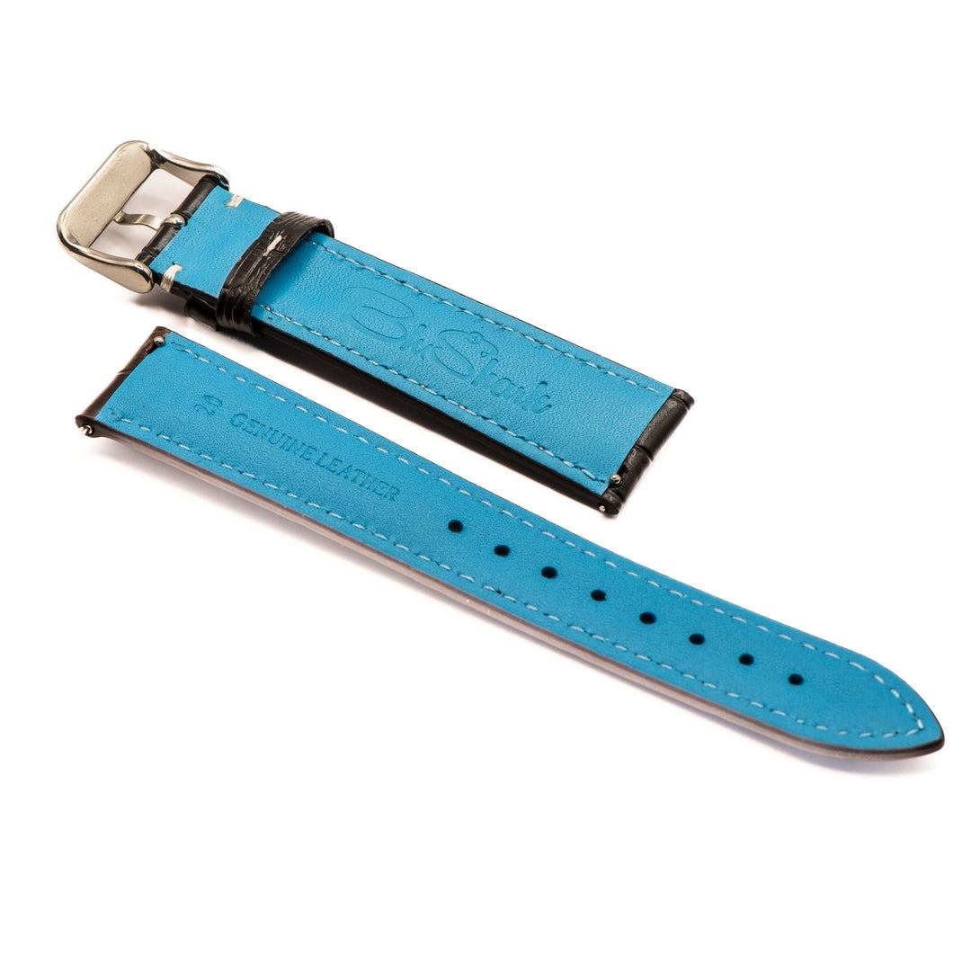 Leather - Crocodile Grain - Chocolate Brown - BluShark Straps