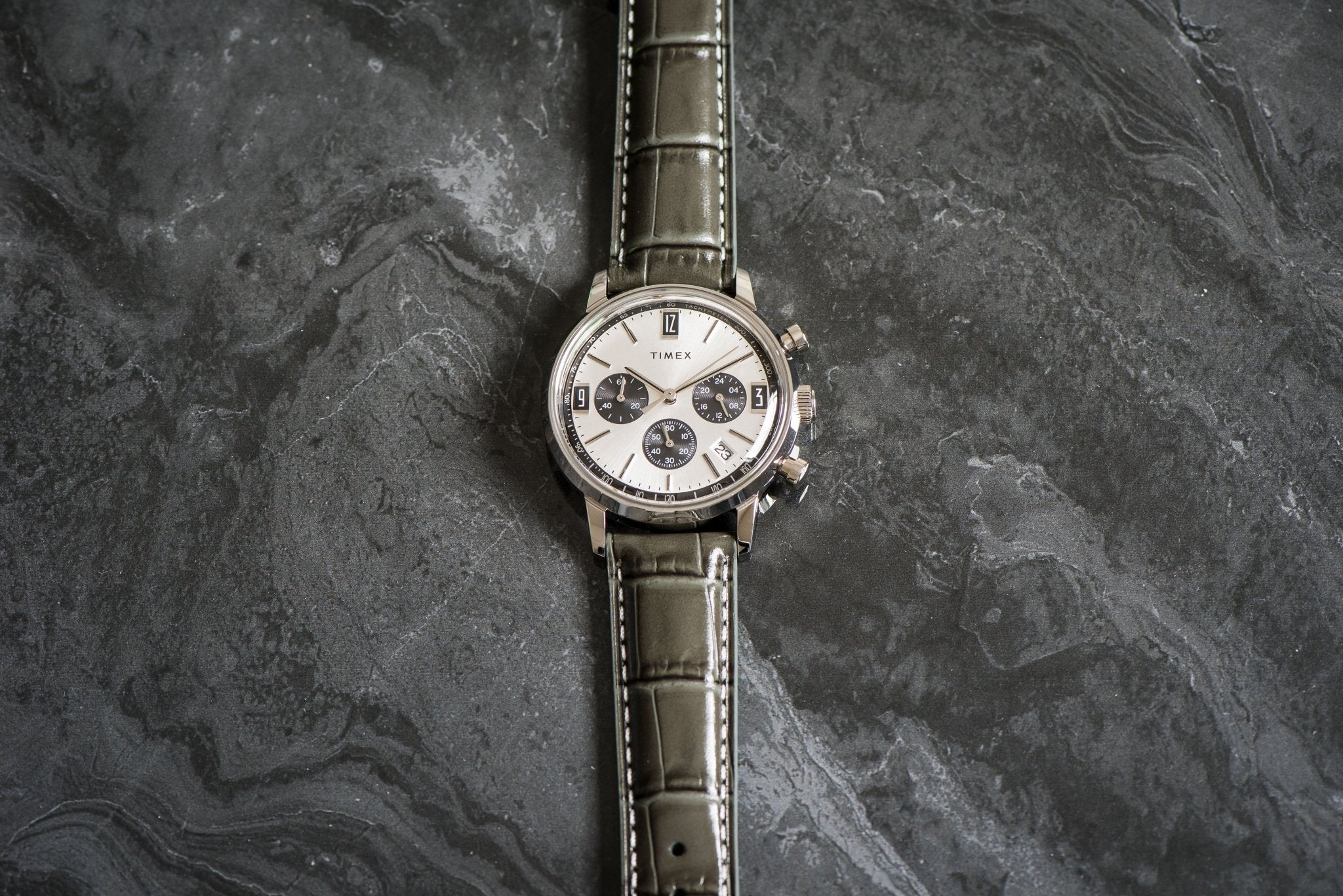 Leather Quick Release Band │ Cherry Red Crocodile Grain Watch