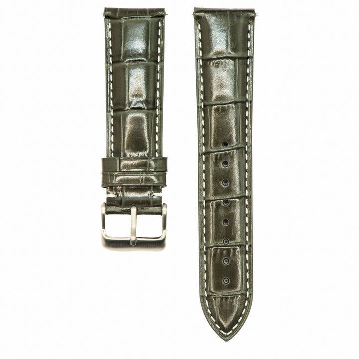 Leather - Crocodile Grain - Earl Gray - BluShark Straps