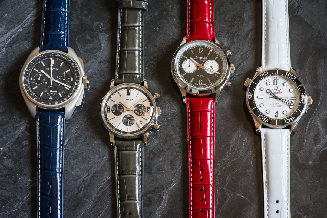 Leather - Crocodile Grain - Rice White - BluShark Straps