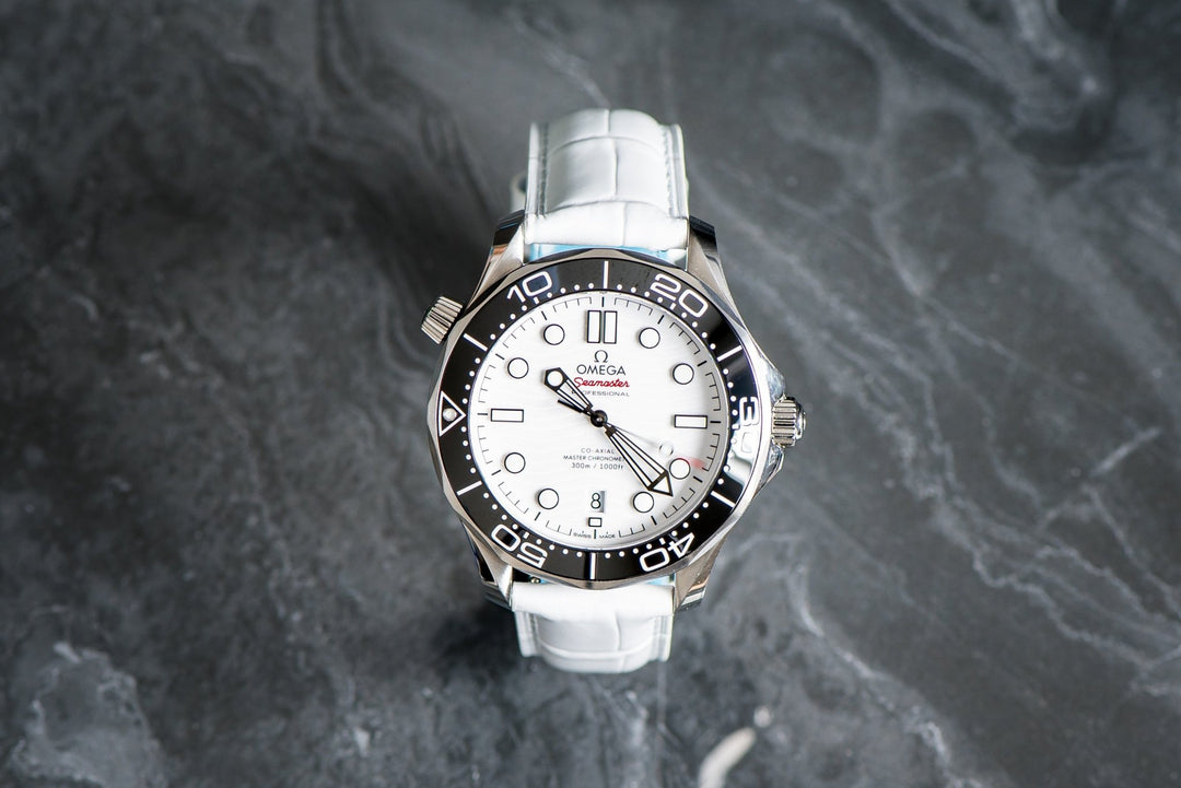 Leather - Crocodile Grain - Rice White - BluShark Straps