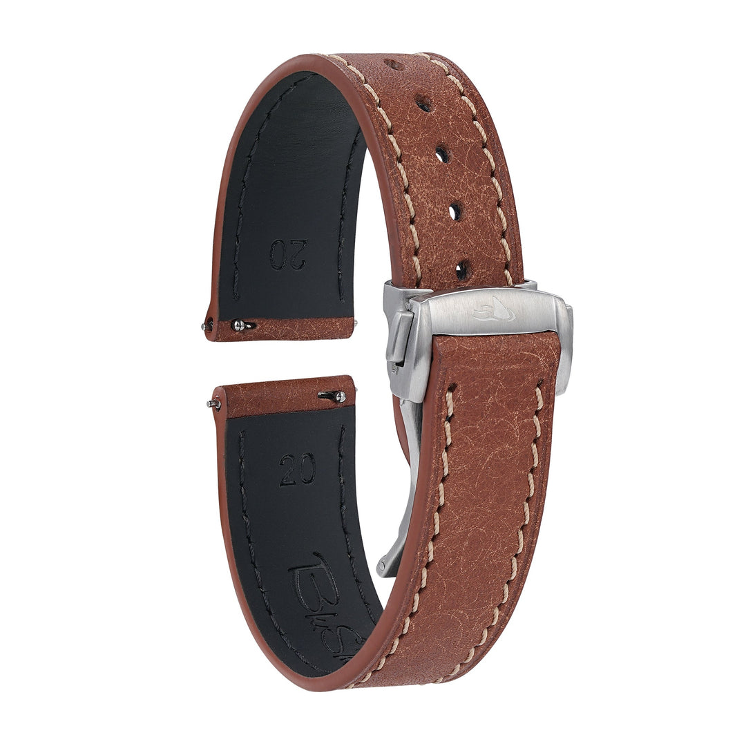 Leather Deploy - Amber - BluShark Straps