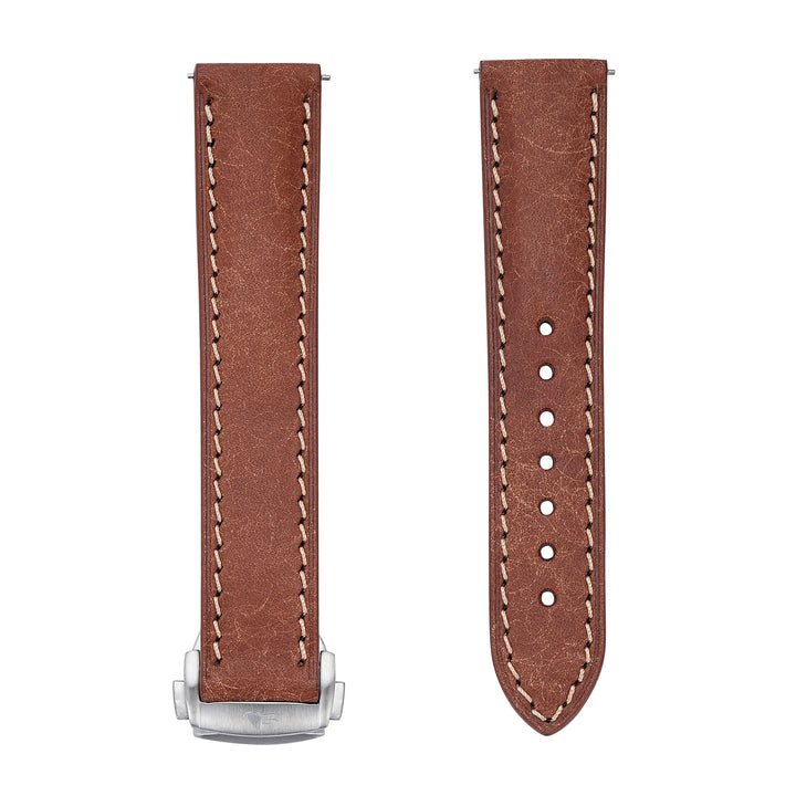 Leather Deploy - Amber - BluShark Straps