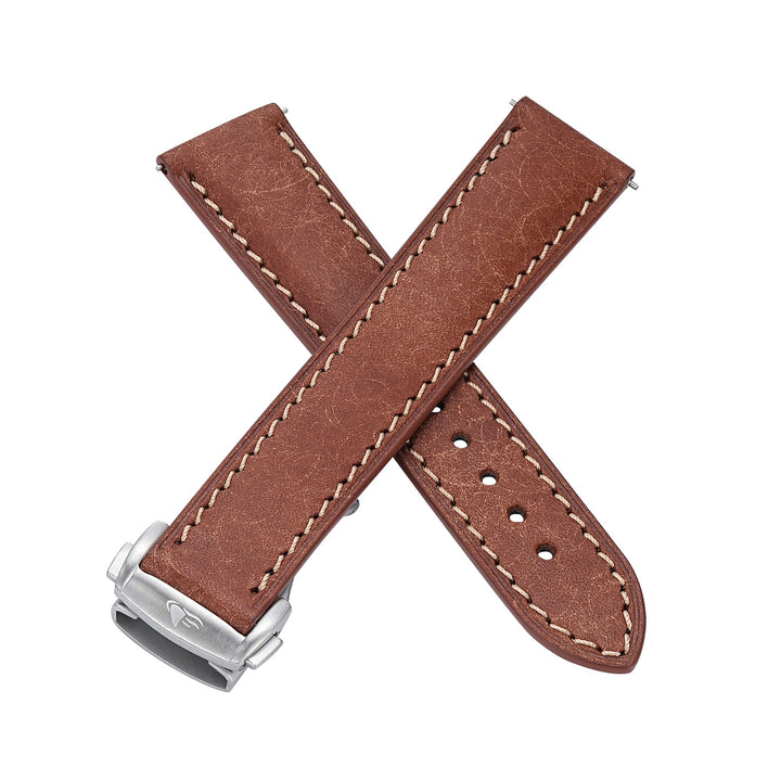 Leather Deploy - Amber - BluShark Straps