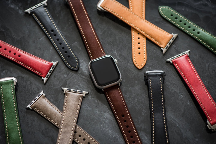 Leather Deploy Band - For Apple Watch - Bronzite - BluShark Straps