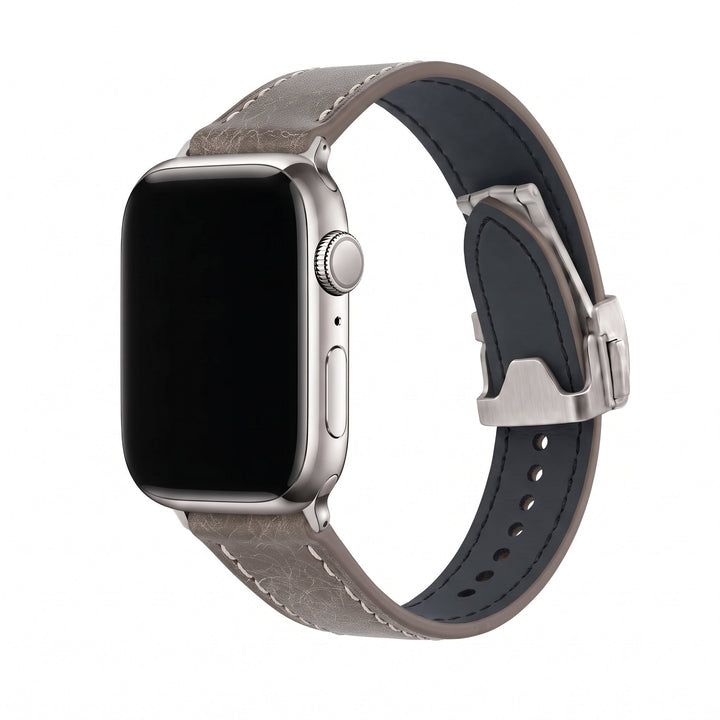 Leather Deploy Band - For Apple Watch - Slate - BluShark Straps