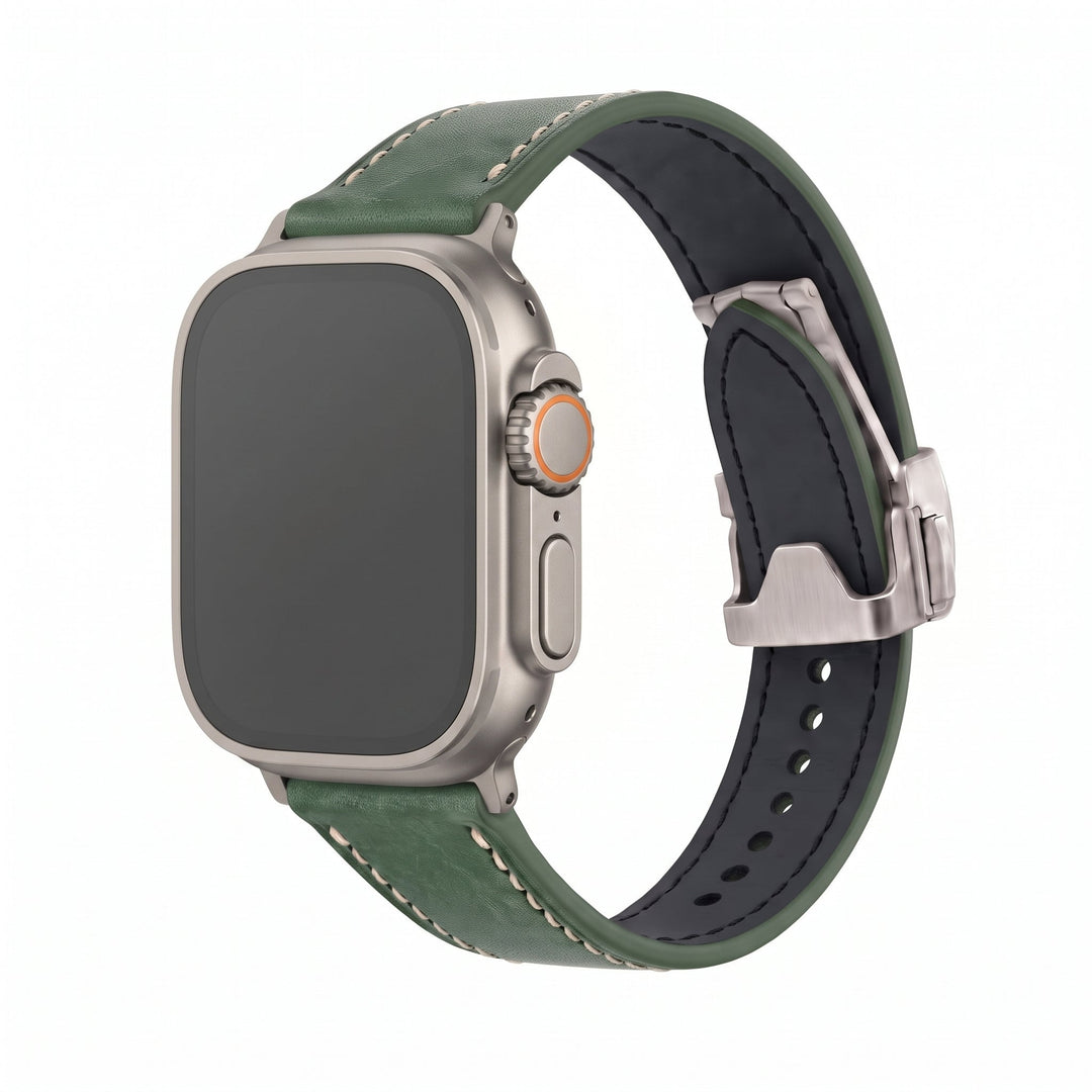 Leather Deploy Band - For Apple Watch ULTRA - Jade - BluShark Straps