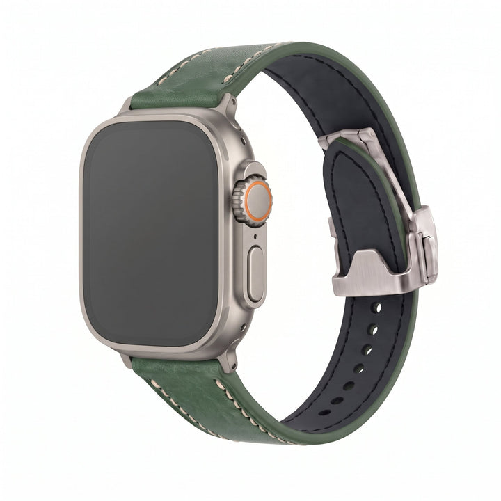 Leather Deploy Band - For Apple Watch ULTRA - Jade - BluShark Straps