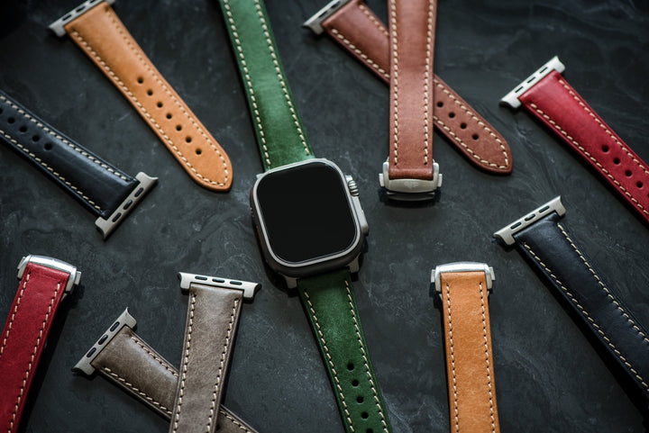 Leather Deploy Band - For Apple Watch ULTRA - Jade - BluShark Straps