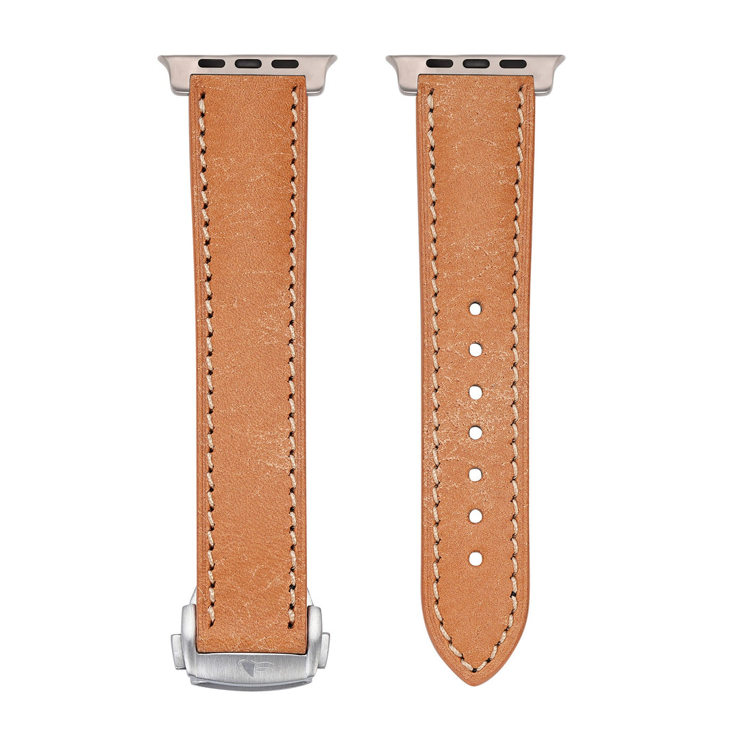 Leather Deploy Band - For Apple Watch ULTRA - Sandstone - BluShark Straps