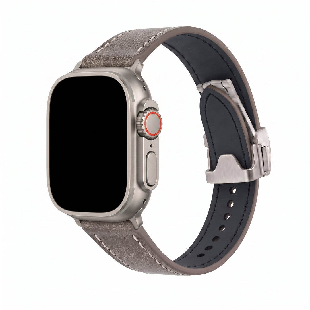 Leather Deploy Band - For Apple Watch ULTRA - Slate - BluShark Straps
