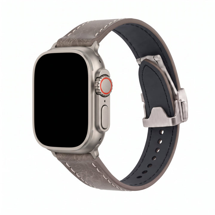 Leather Deploy Band - For Apple Watch ULTRA - Slate - BluShark Straps