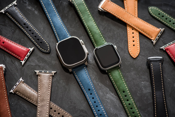 Leather Deploy Band - For Apple Watch ULTRA - Slate - BluShark Straps